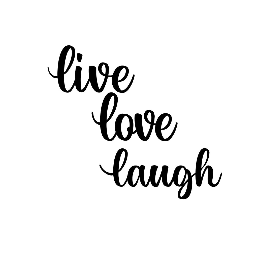 "Live Love Laugh" Black MDF Engineered Wooden Wall Art/Hanging Cutout for Home Decor Kafalo