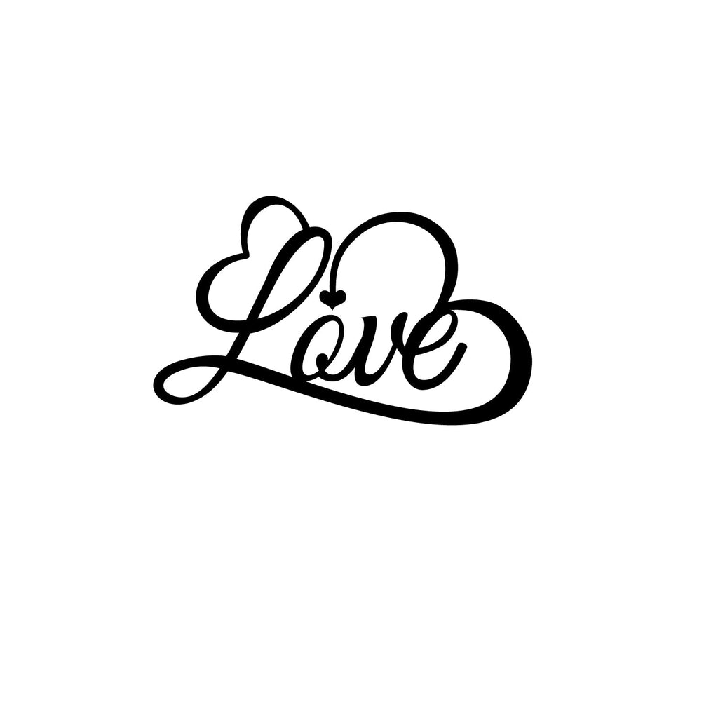 "Love with Hearts" Black Engineered Wood Wall Art Cutout, Ready to Hang Home Decor Kafalo