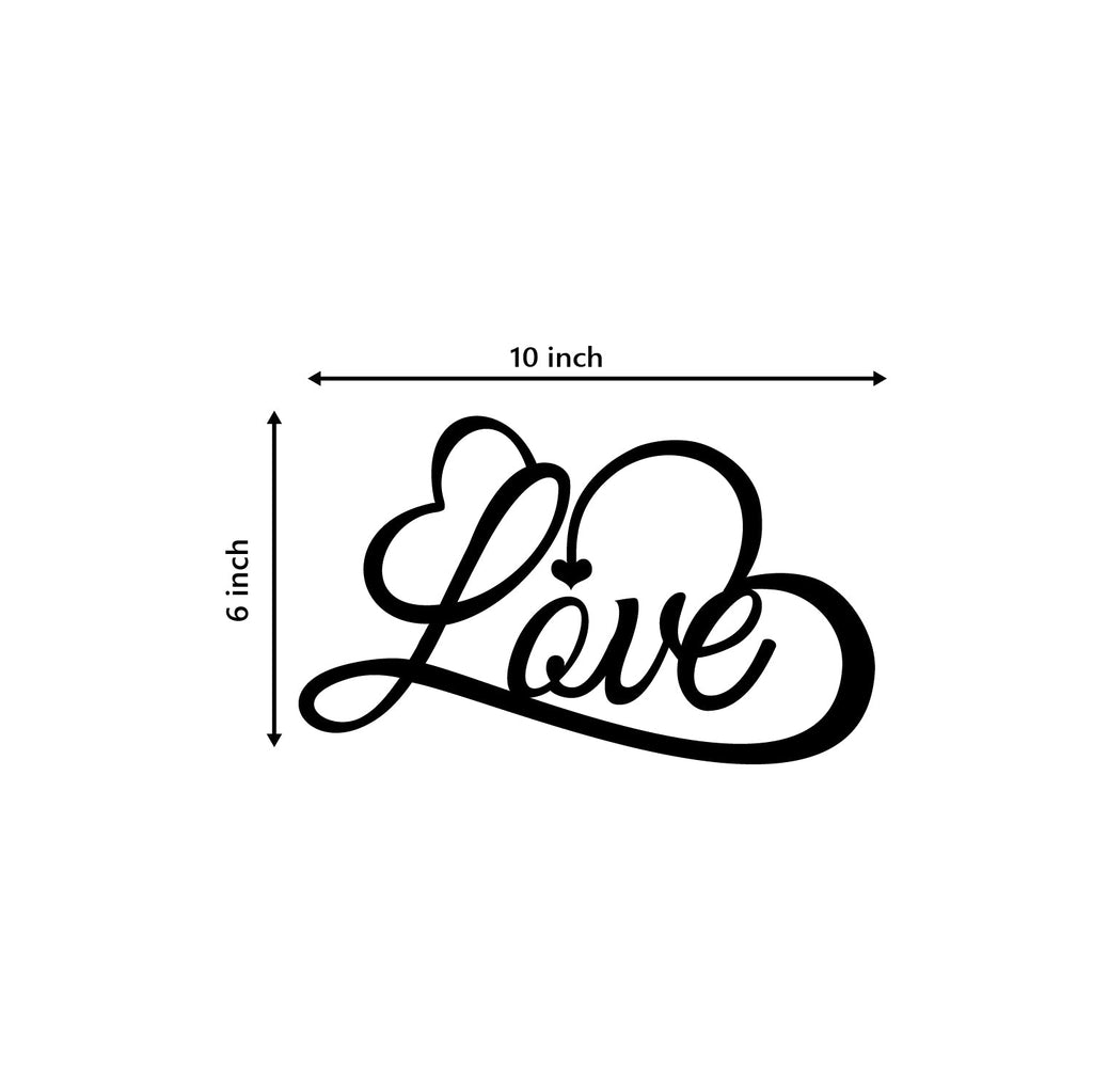 "Love with Hearts" Black Engineered Wood Wall Art Cutout, Ready to Hang Home Decor Kafalo