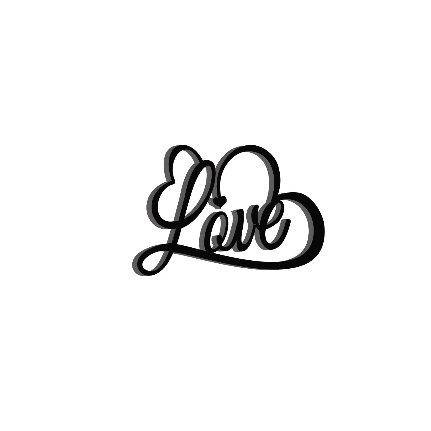 "Love with Hearts" Black Engineered Wood Wall Art Cutout, Ready to Hang Home Decor Kafalo