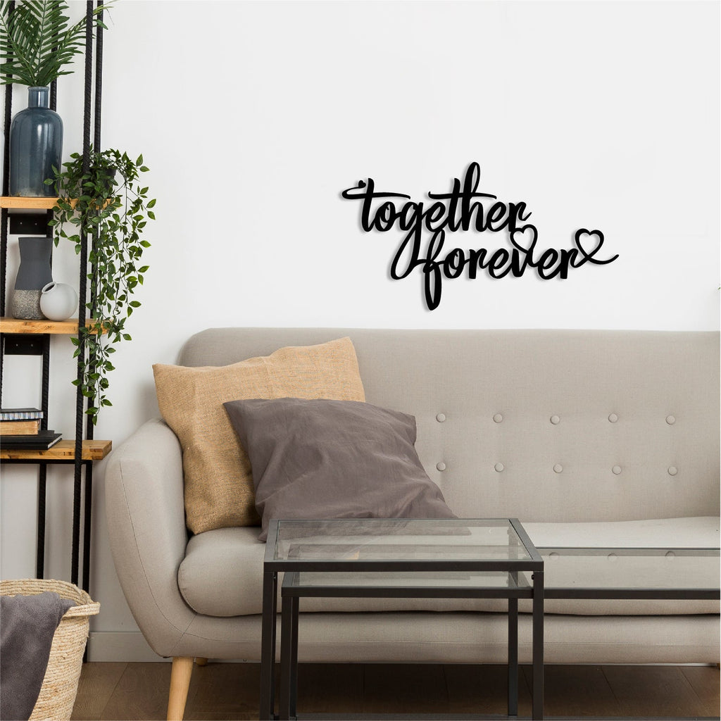 "Together Forever" Black MDF Engineered Wooden Wall Art/Hanging Cutout for Home Decor Kafalo