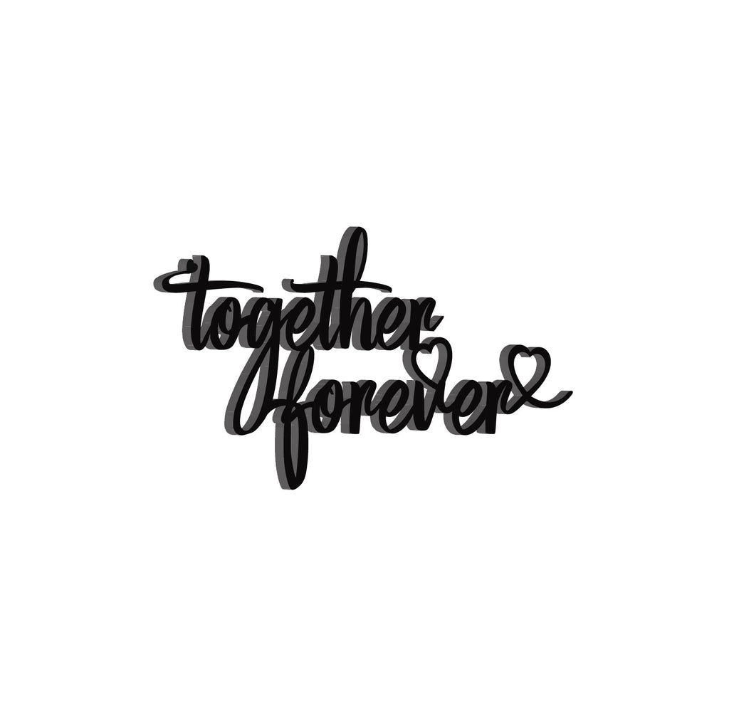 "Together Forever" Black MDF Engineered Wooden Wall Art/Hanging Cutout for Home Decor Kafalo