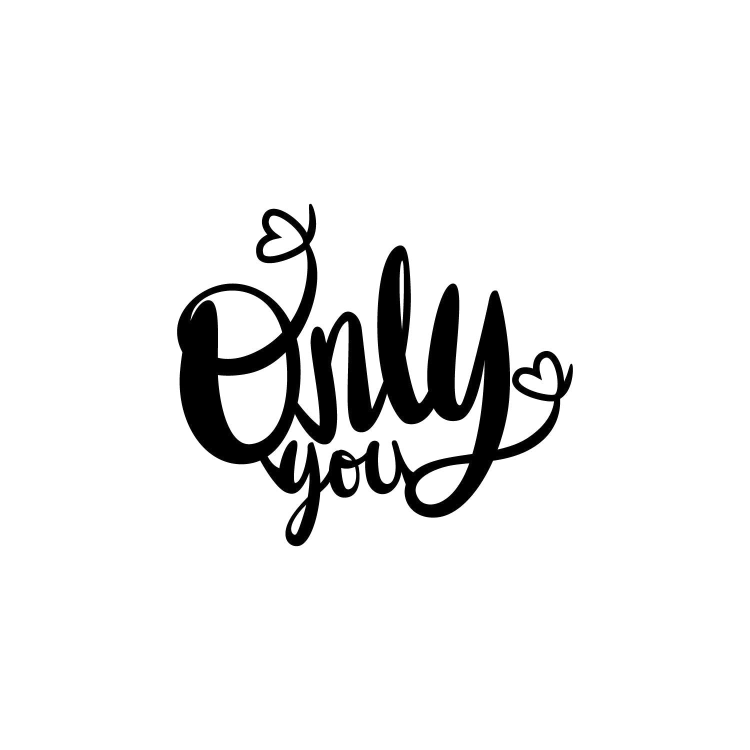 "Only You" Love Theme Black Engineered Wood Wall Art Cutout, Ready to Hang Home Decor Kafalo