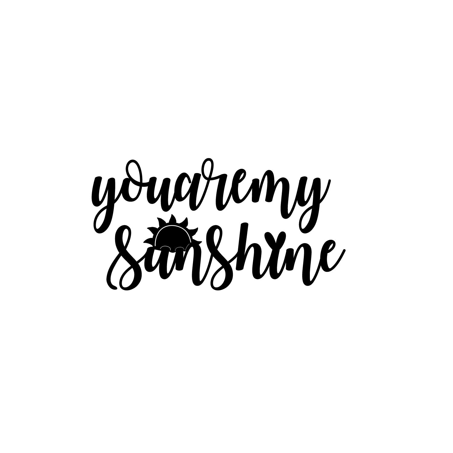 "You Are My Sunshine" Black Engineered Wood Wall Art Cutout, Ready to Hang Home Decor Kafalo