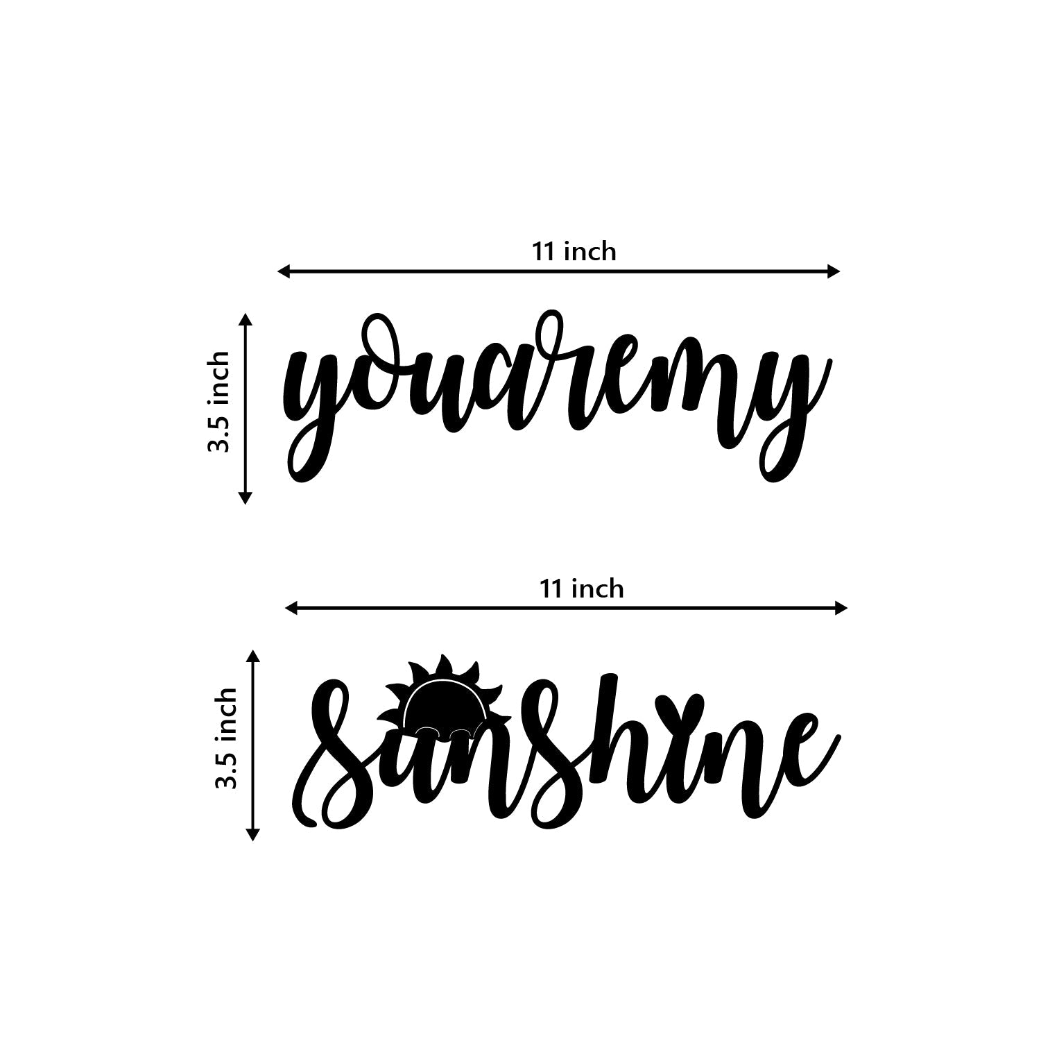 "You Are My Sunshine" Black Engineered Wood Wall Art Cutout, Ready to Hang Home Decor Kafalo
