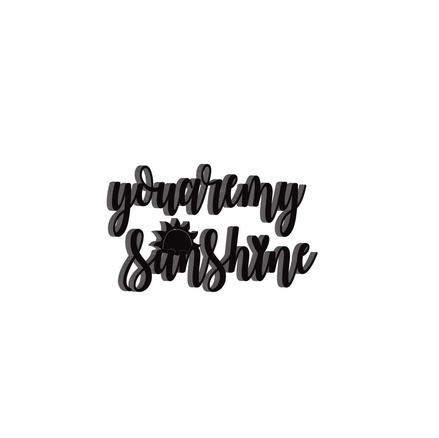 "You Are My Sunshine" Black Engineered Wood Wall Art Cutout, Ready to Hang Home Decor Kafalo