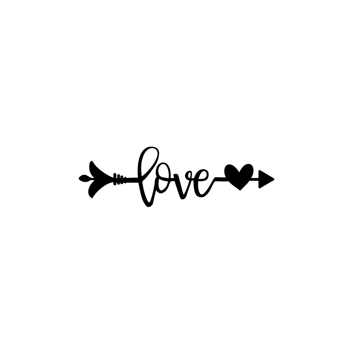 Love Arrow Through Heart Valentine Theme Black Engineered Wood Wall Art Cutout, Ready To Hang Home Decor Kafalo
