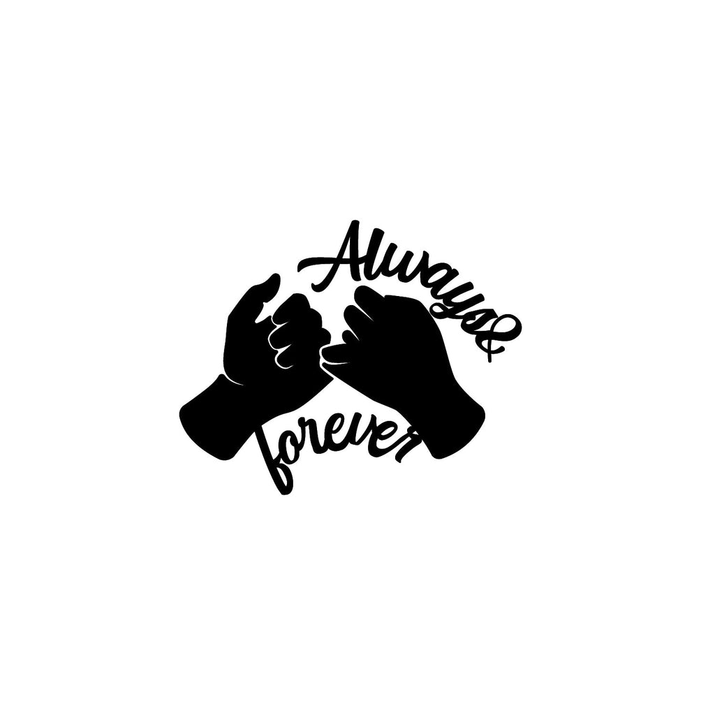"Always & Forever" Love Theme Black Engineered Wood Wall Art Cutout, Ready to Hang Home Decor Kafalo
