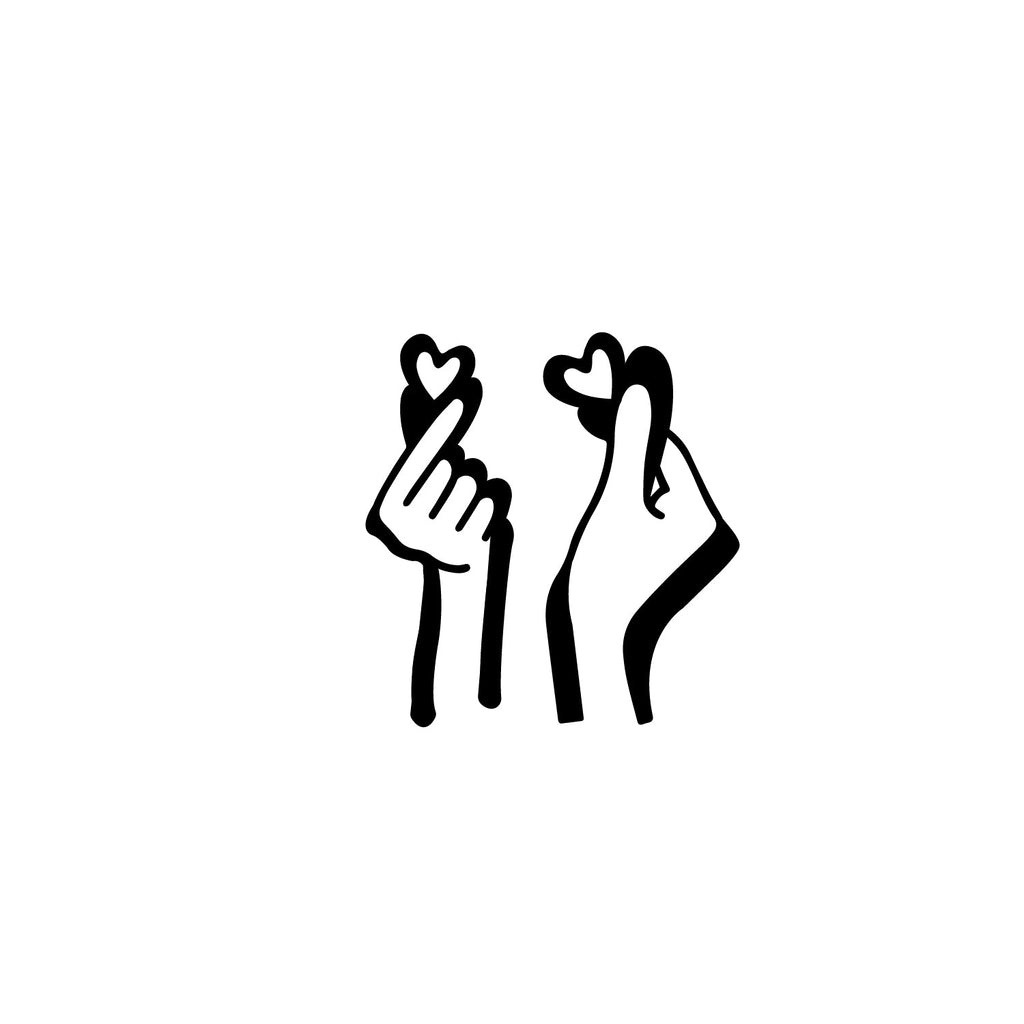 Loving Couple Hands With Hearts Black Engineered Wood Wall Art Cutout, Ready To Hang Home Decor Kafalo