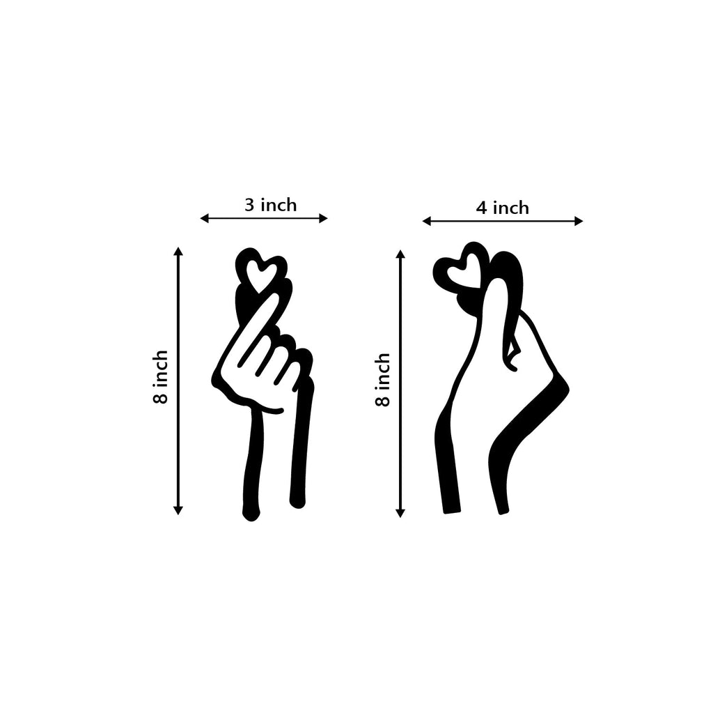 Loving Couple Hands With Hearts Black Engineered Wood Wall Art Cutout, Ready To Hang Home Decor Kafalo