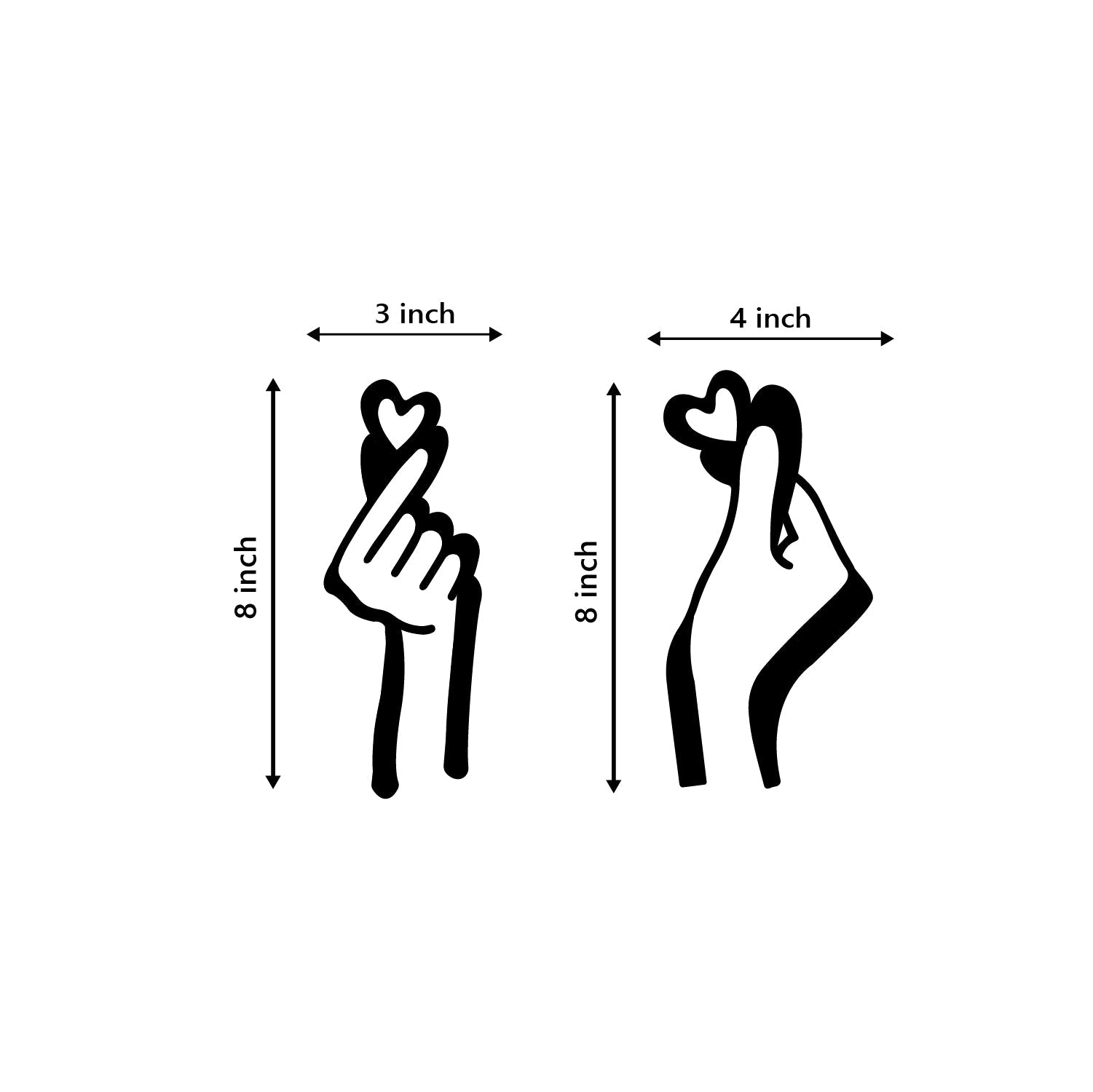 Loving Couple Hands With Hearts Black Engineered Wood Wall Art Cutout, Ready To Hang Home Decor Kafalo