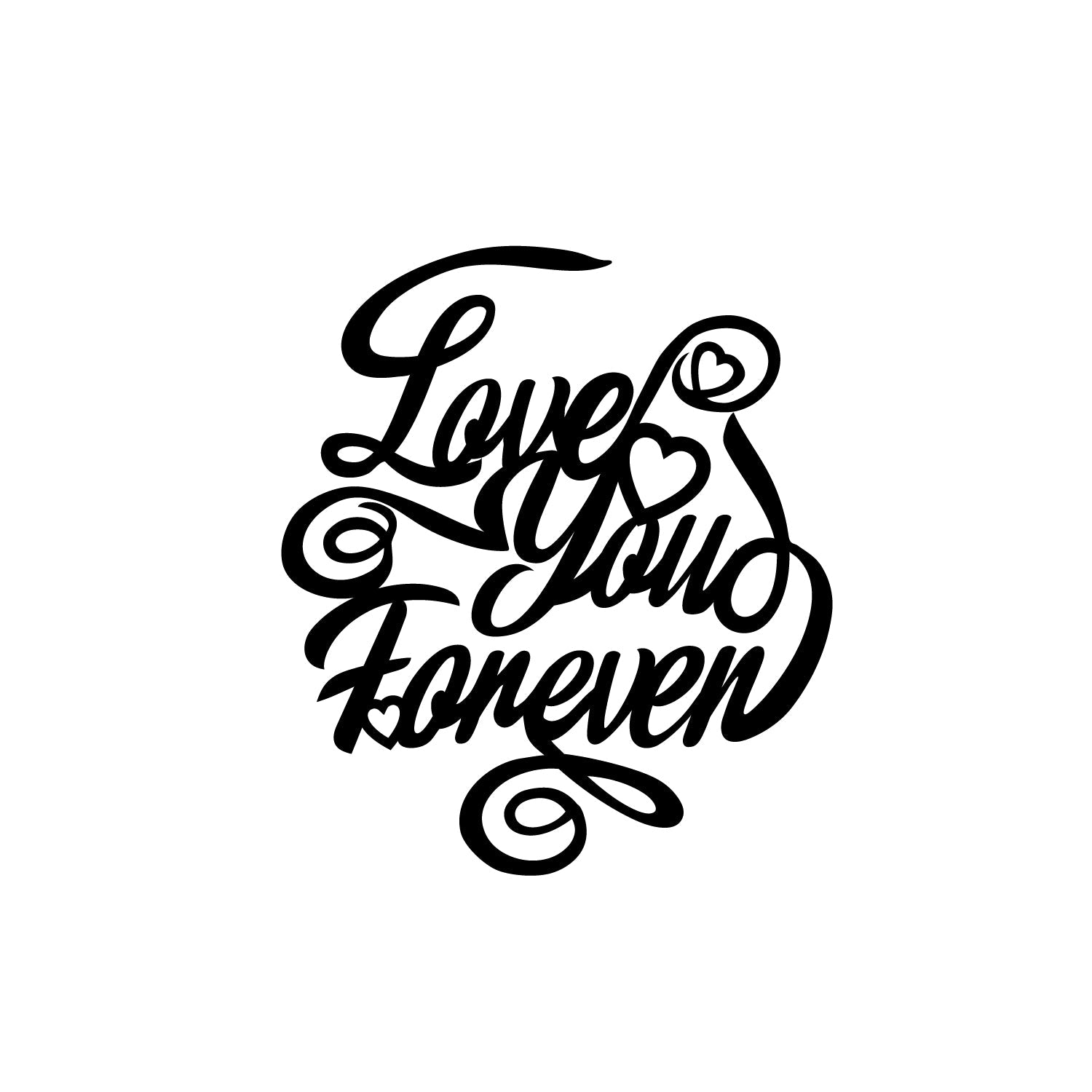 "Love You Forever" Valentine Theme Black Engineered Wood Wall Art Cutout, Ready to Hang Home Decor Kafalo