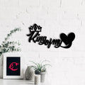 "King Of My Heart" Love Theme Black Engineered Wood Wall Art Cutout, Ready to Hang Home Decor Kafalo