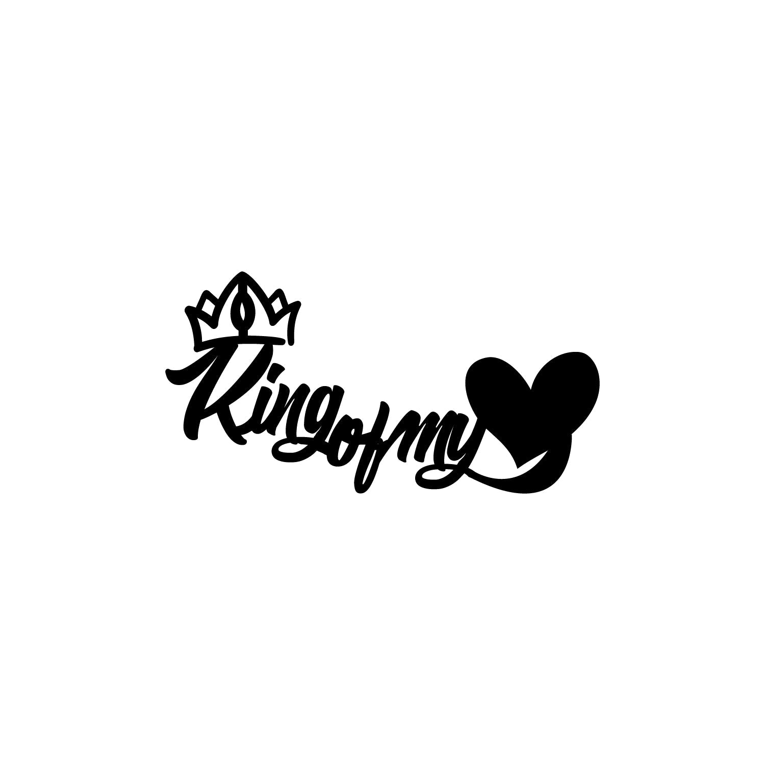 "King Of My Heart" Love Theme Black Engineered Wood Wall Art Cutout, Ready to Hang Home Decor Kafalo