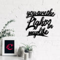 "You Are The Light In My Life" Love Theme Black Engineered Wood Wall Art Cutout, Ready to Hang Home Decor Kafalo