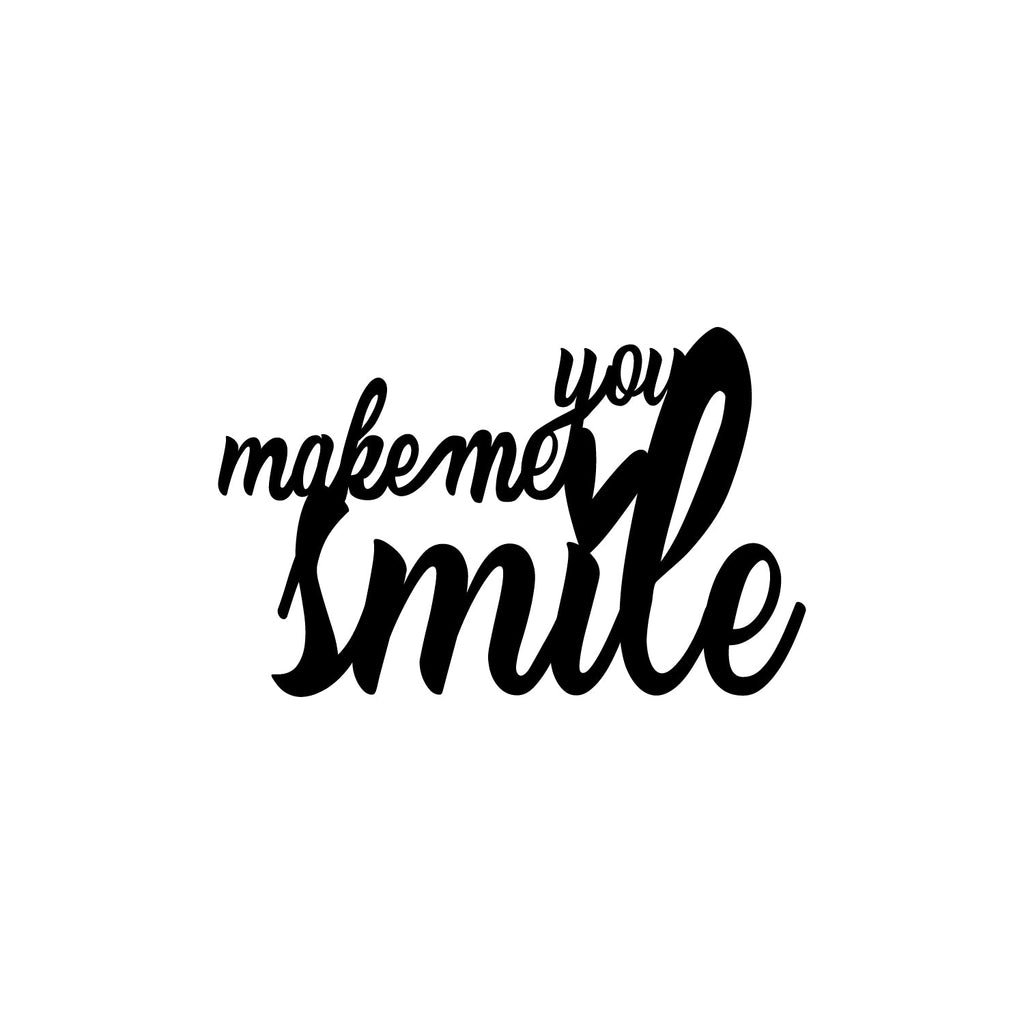 "You Make Me Smile" Black Engineered Wood Wall Art Cutout, Ready to Hang Home Decor Kafalo