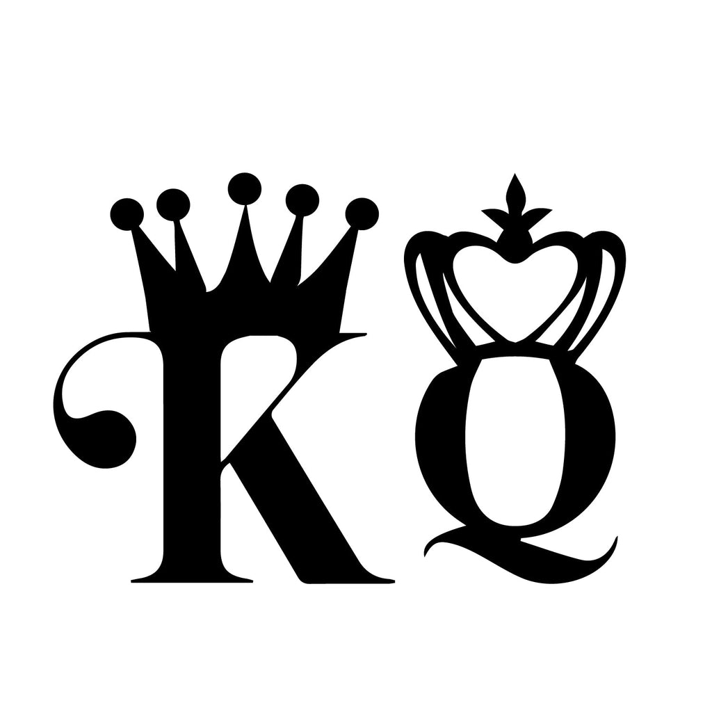 "King And Queen" Love Theme Black Engineered Wood Wall Art Cutout, Ready to Hang Home DÃ©cor Kafalo