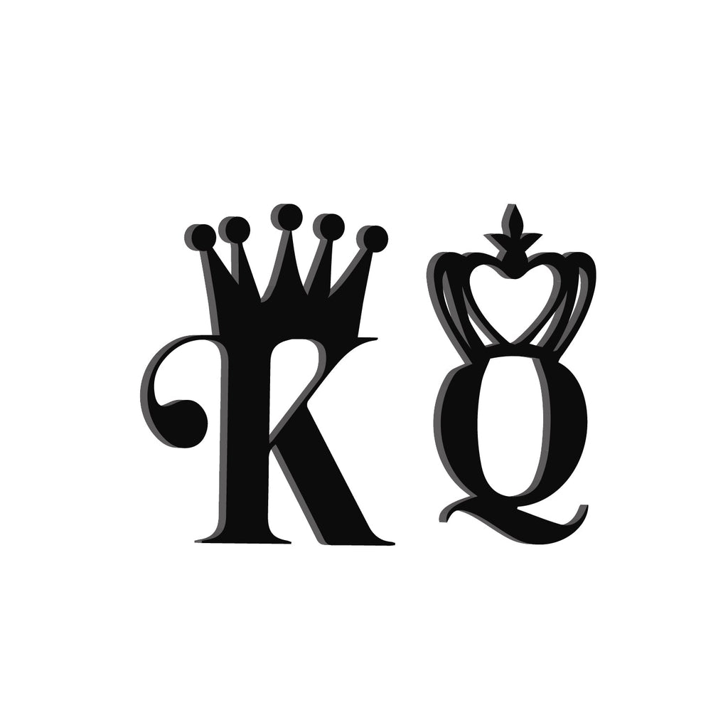 "King And Queen" Love Theme Black Engineered Wood Wall Art Cutout, Ready to Hang Home DÃ©cor Kafalo