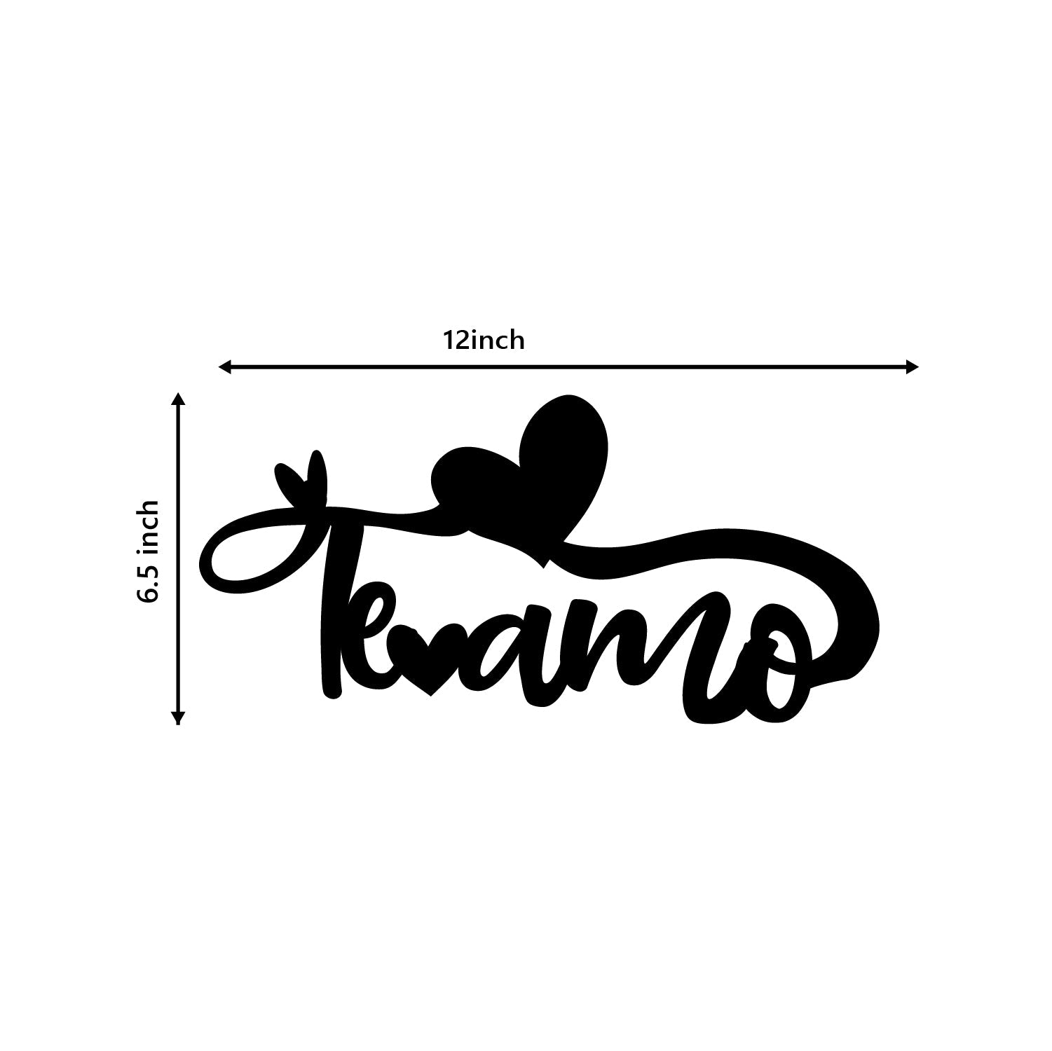 "Te Amo meaning I Love You" Valentine Theme Black Engineered Wood Wall Art Cutout, Ready to Hang Home Decor Kafalo