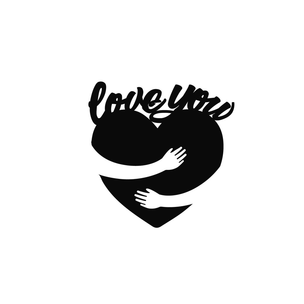 Love You Valentine Theme Black Engineered Wood Wall Art Cutout, Ready To Hang Home Decor Kafalo