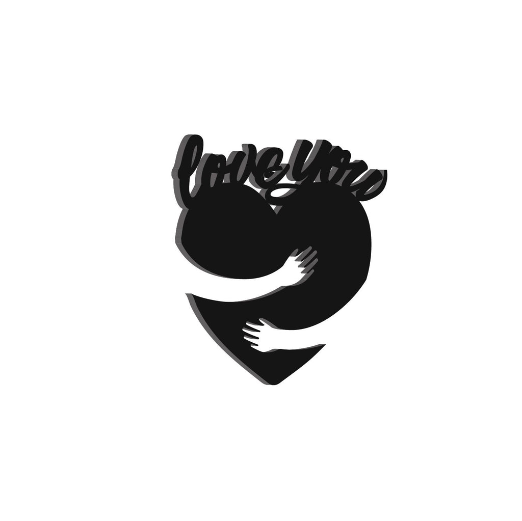 Love You Valentine Theme Black Engineered Wood Wall Art Cutout, Ready To Hang Home Decor Kafalo
