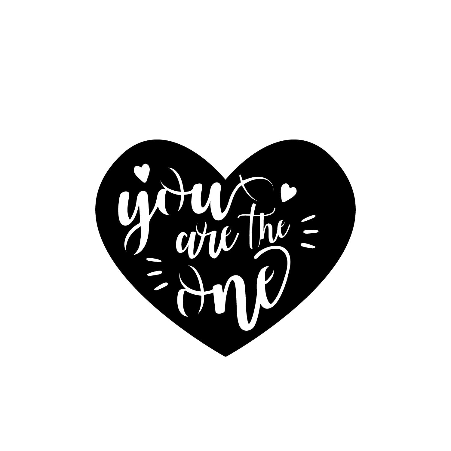 "You are the One" Love Theme Black Engineered Wood Wall Art Cutout, Ready to Hang Home Decor Kafalo