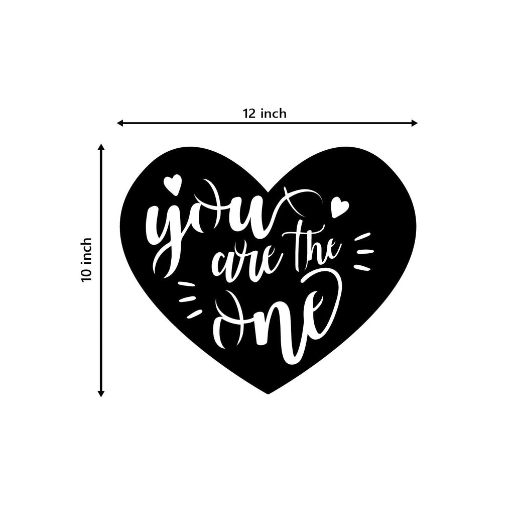 "You are the One" Love Theme Black Engineered Wood Wall Art Cutout, Ready to Hang Home Decor Kafalo