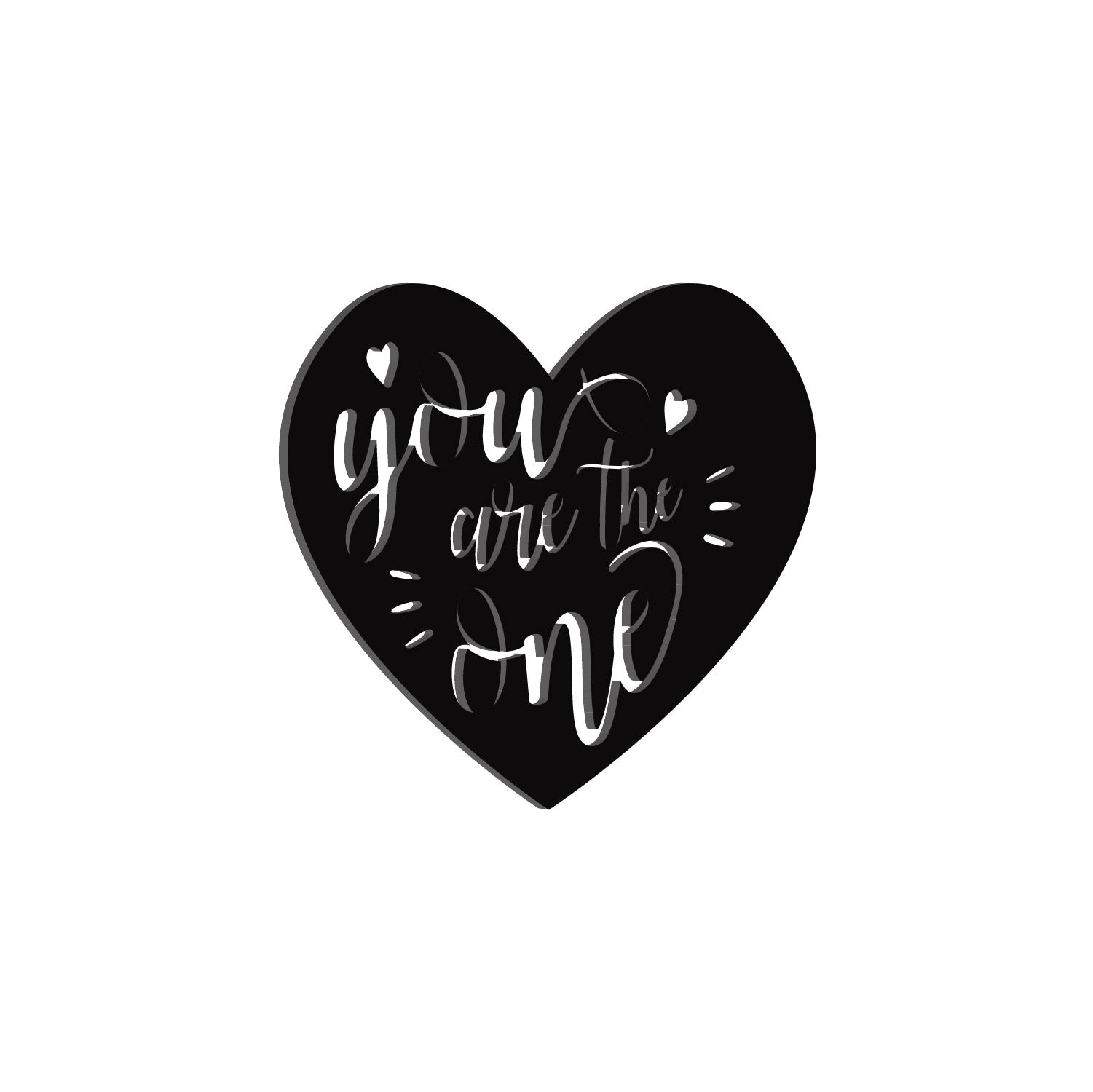 "You are the One" Love Theme Black Engineered Wood Wall Art Cutout, Ready to Hang Home Decor Kafalo