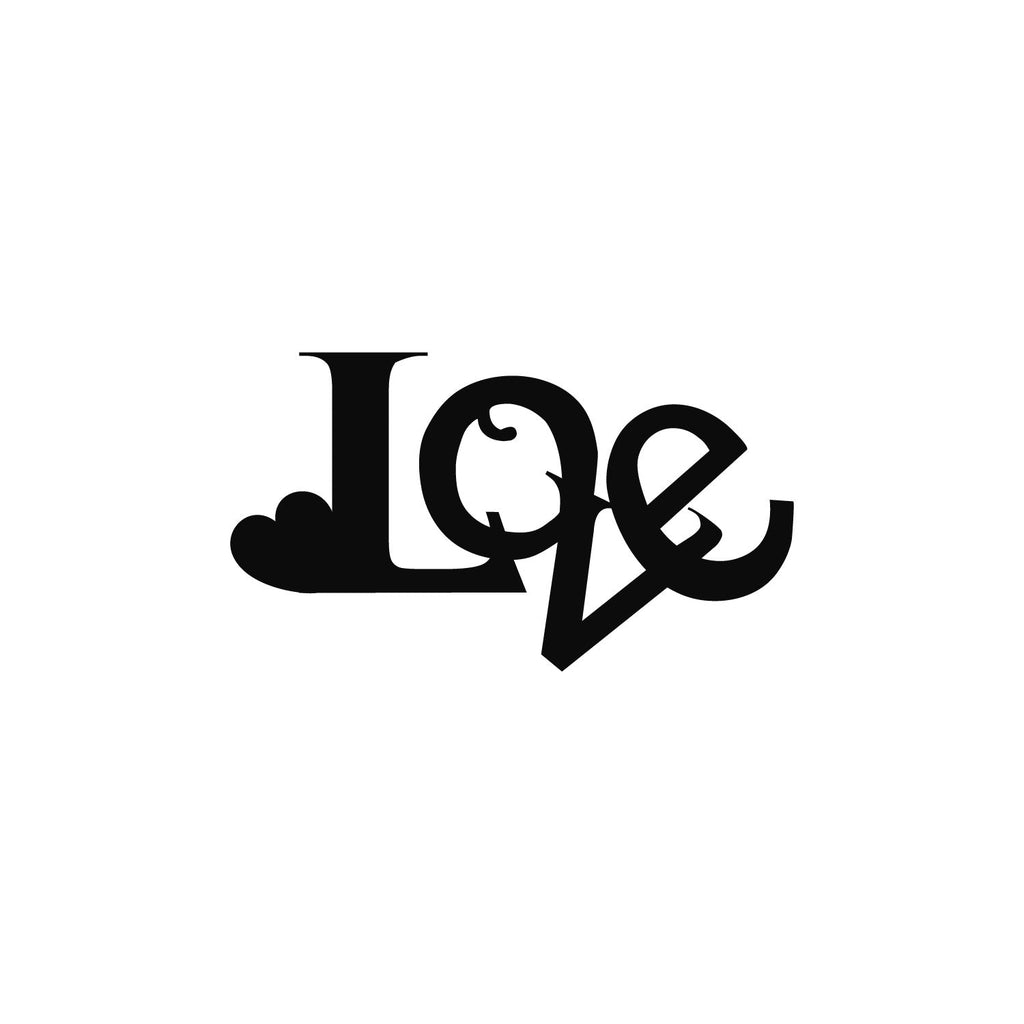 "Love" Valentine Theme Black Engineered Wood Wall Art Cutout, Ready to Hang Home Decor Kafalo