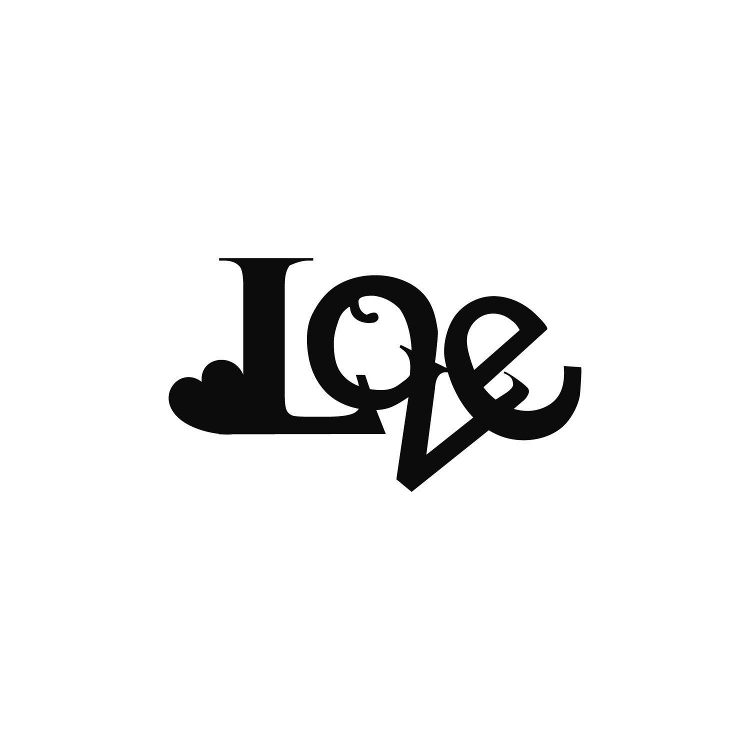 "Love" Valentine Theme Black Engineered Wood Wall Art Cutout, Ready to Hang Home Decor Kafalo
