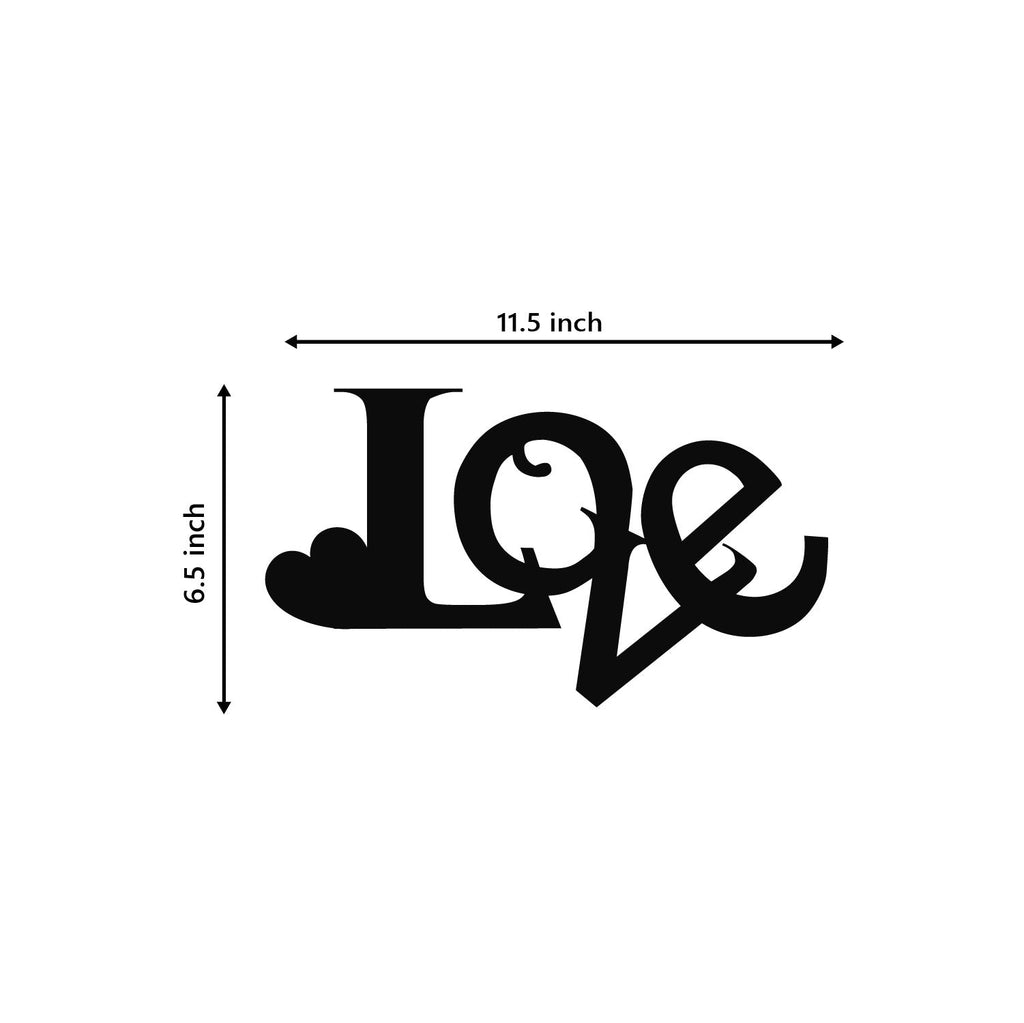 "Love" Valentine Theme Black Engineered Wood Wall Art Cutout, Ready to Hang Home Decor Kafalo