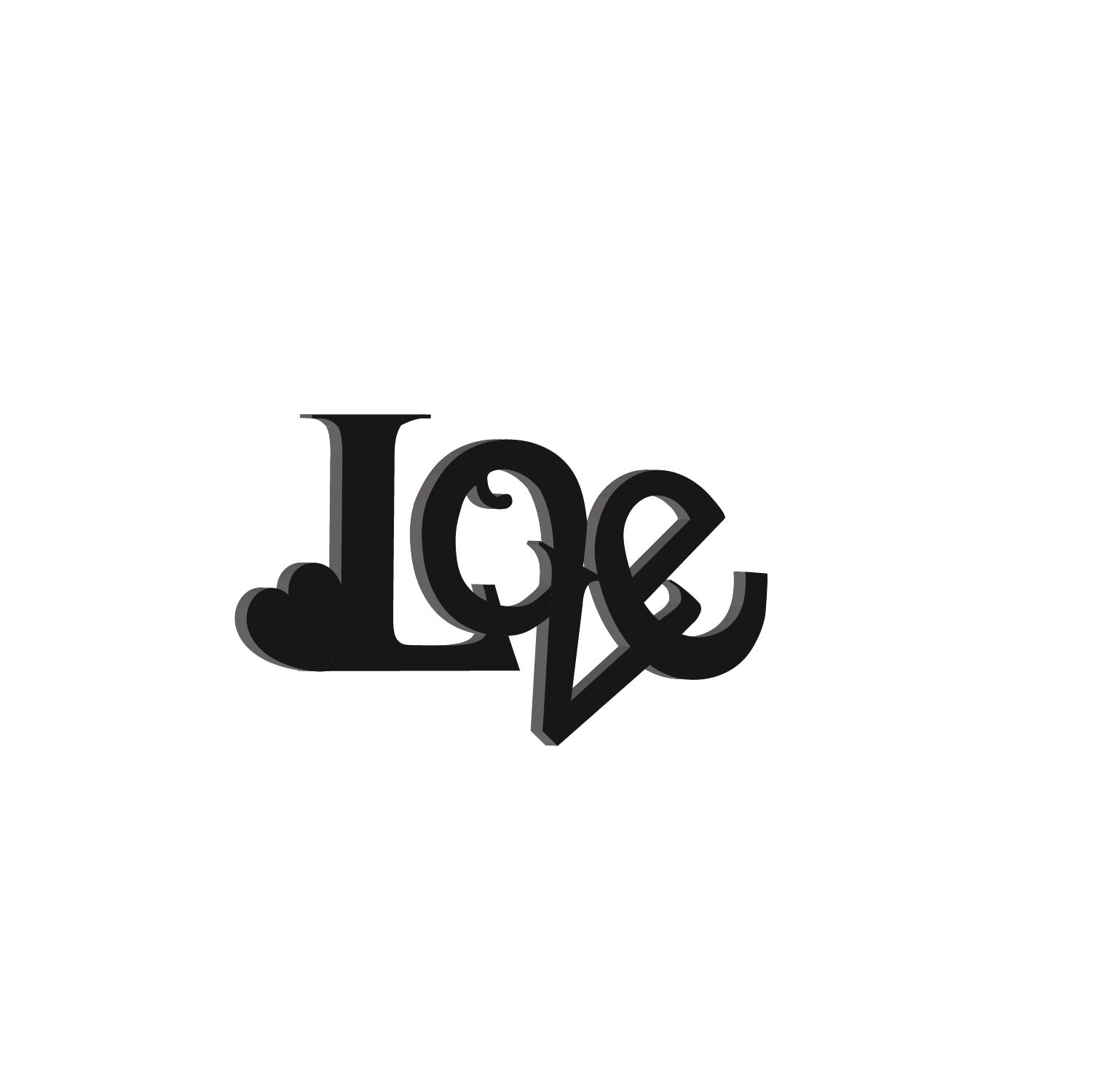 "Love" Valentine Theme Black Engineered Wood Wall Art Cutout, Ready to Hang Home Decor Kafalo