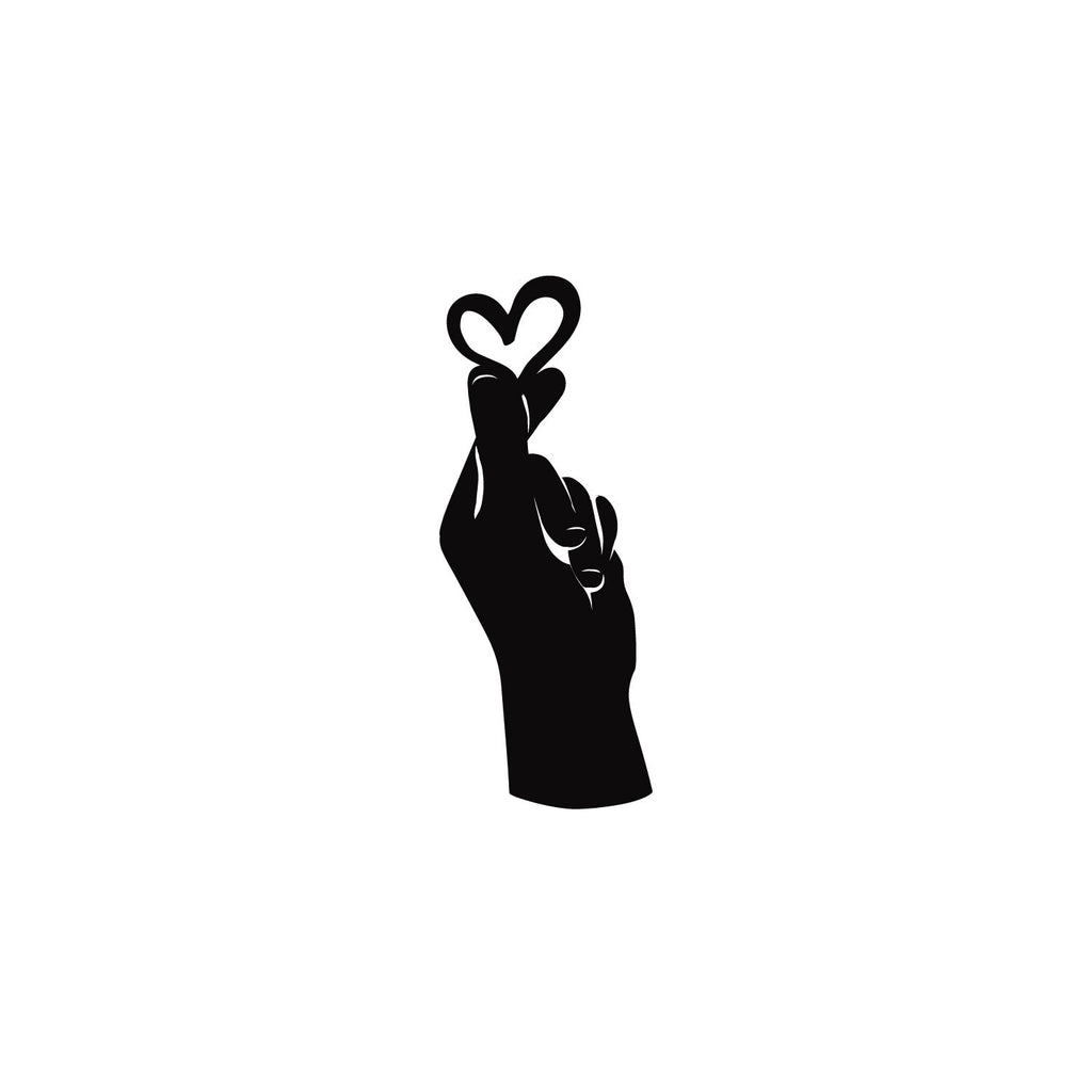 "Little Heart in Hand" Love Theme Black Engineered Wood Wall Art Cutout, Ready to Hang Home Decor Kafalo