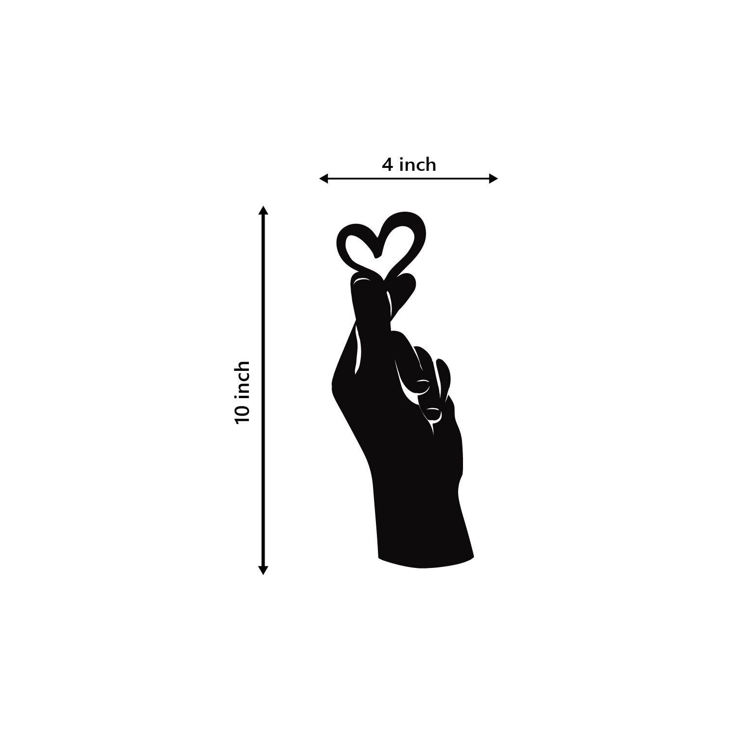 "Little Heart in Hand" Love Theme Black Engineered Wood Wall Art Cutout, Ready to Hang Home Decor Kafalo