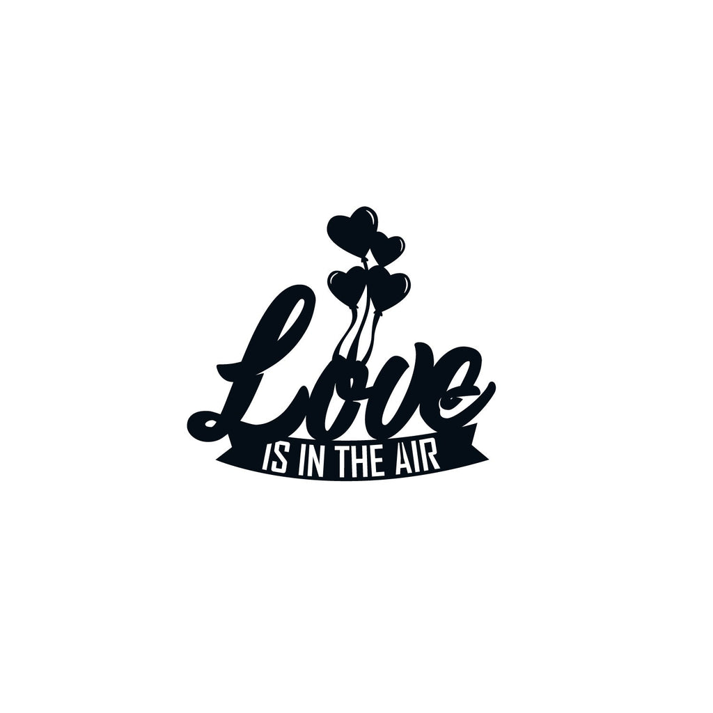 "Love is in the air with Hearth Balloons" Black Engineered Wood Wall Art Cutout, Ready to Hang Home Decor Kafalo