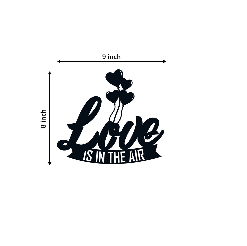 "Love is in the air with Hearth Balloons" Black Engineered Wood Wall Art Cutout, Ready to Hang Home Decor Kafalo