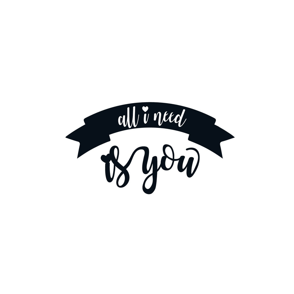 "All I need is You" Love Theme Black Engineered Wood Wall Art Cutout, Ready to Hang Home Decor Kafalo
