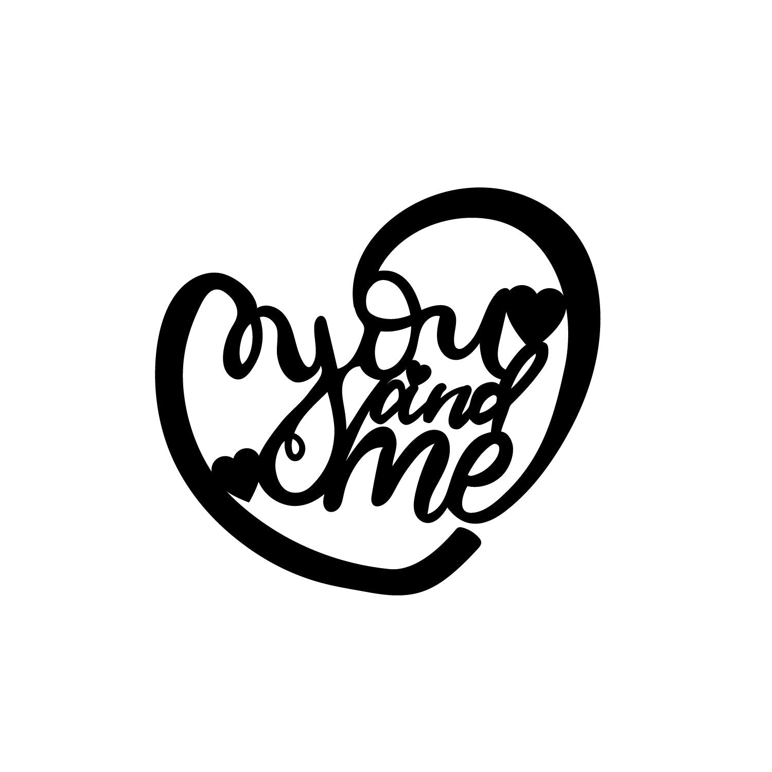 You And Me Heart Shape Black Engineered Wood Wall Art Cutout, Ready To Hang Home DÃ£Â©Cor Kafalo