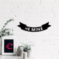 "Be Mine" Love Theme Black Engineered Wood Wall Art Cutout, Ready to Hang Home Decor Kafalo