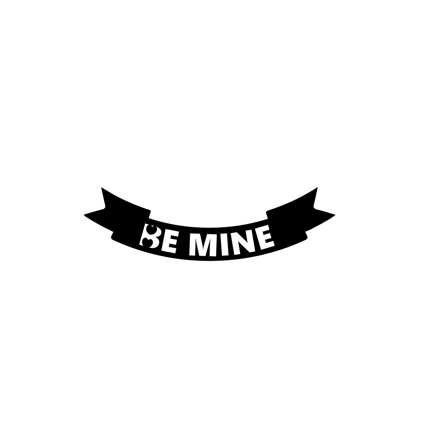 "Be Mine" Love Theme Black Engineered Wood Wall Art Cutout, Ready to Hang Home Decor Kafalo