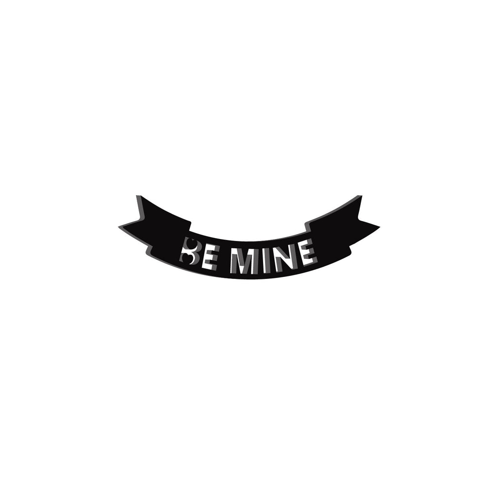 "Be Mine" Love Theme Black Engineered Wood Wall Art Cutout, Ready to Hang Home Decor Kafalo
