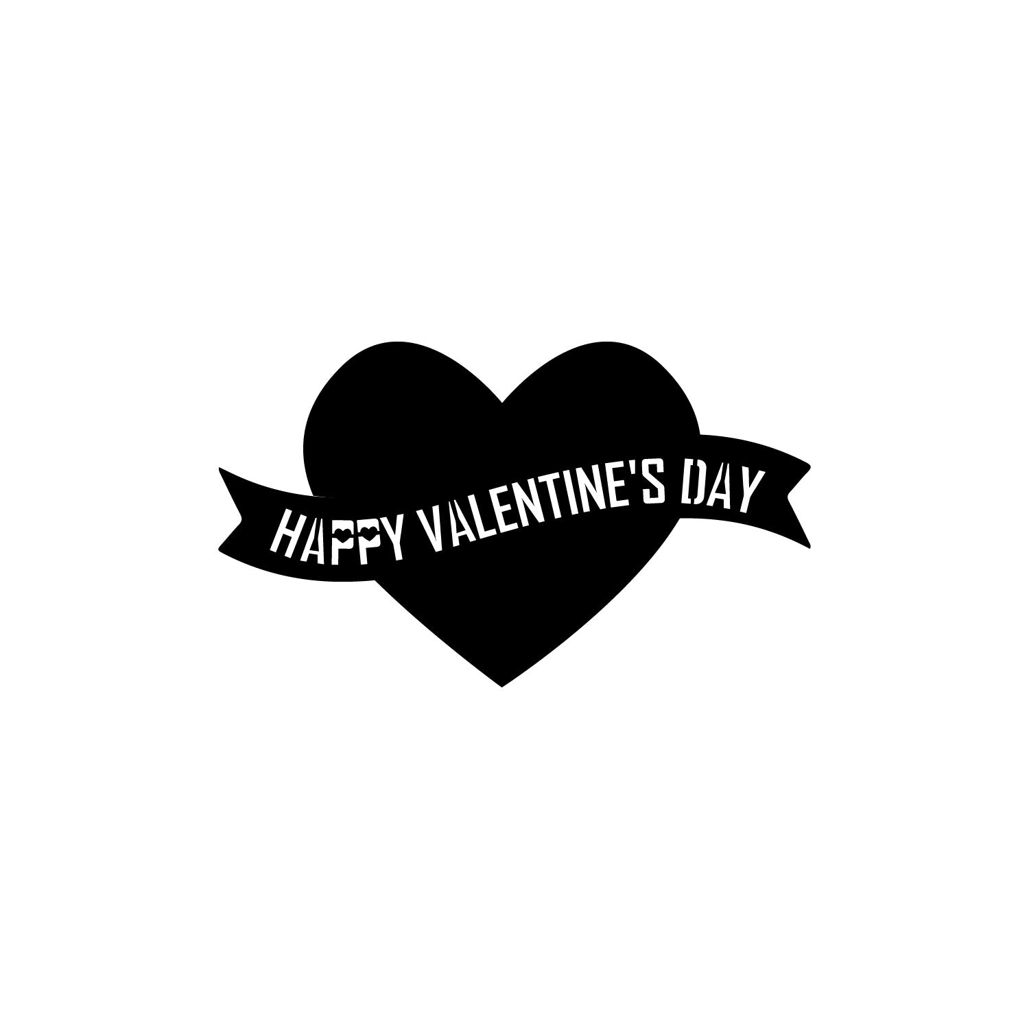 "Happy Valentine's Day" Black Engineered Wood Wall Art Cutout, Ready to Hang Home Decor Kafalo