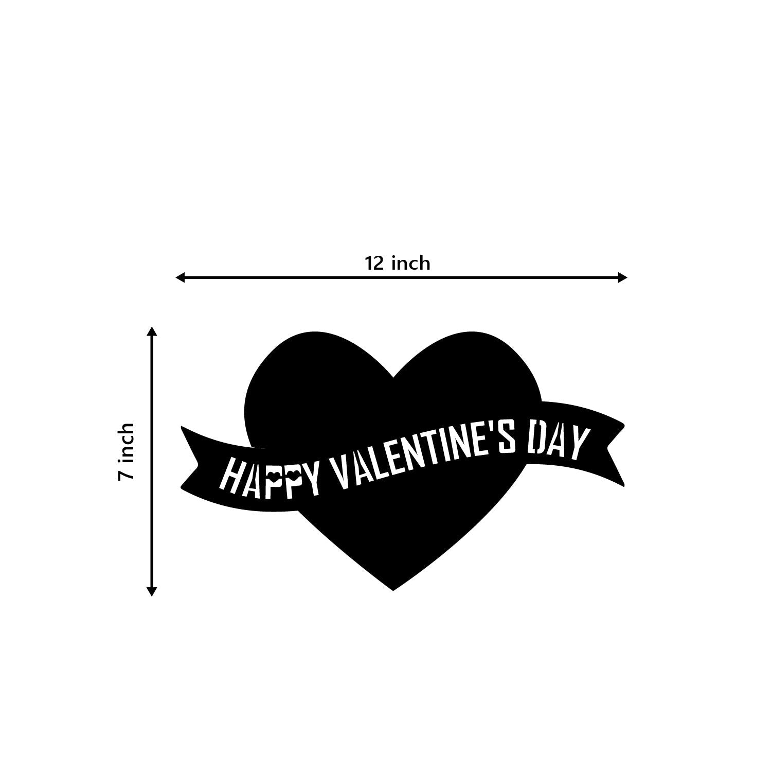 "Happy Valentine's Day" Black Engineered Wood Wall Art Cutout, Ready to Hang Home Decor Kafalo