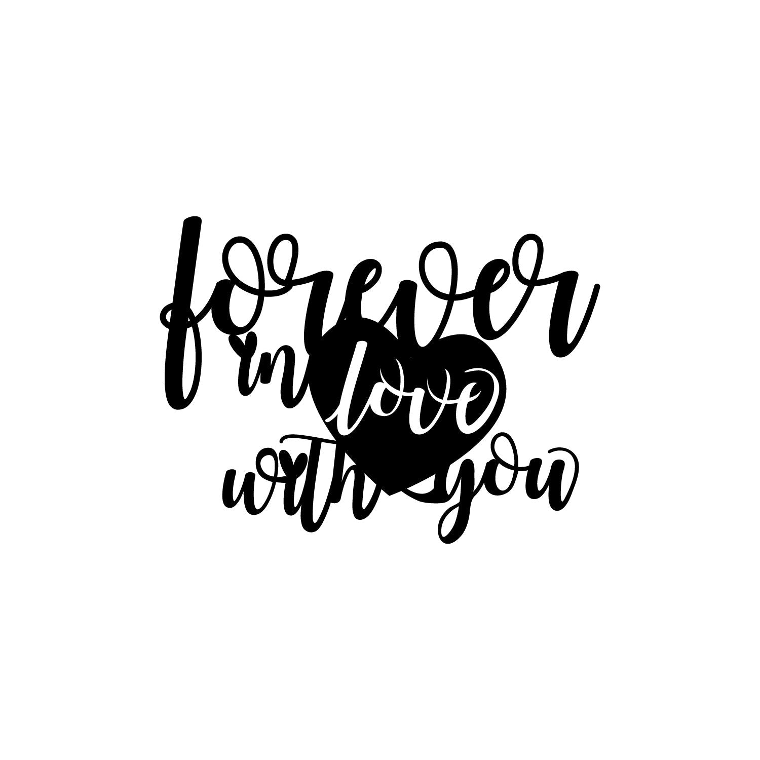 "Forever In Love With You" Valentine Theme Black Engineered Wood Wall Art Cutout, Ready to Hang Home Decor Kafalo