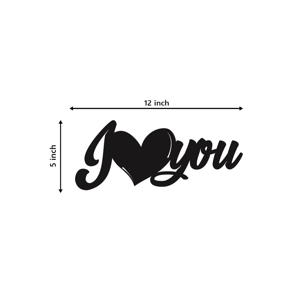 I Love You Black Engineered Wood Wall Art Cutout, Ready To Hang Home Decor Kafalo