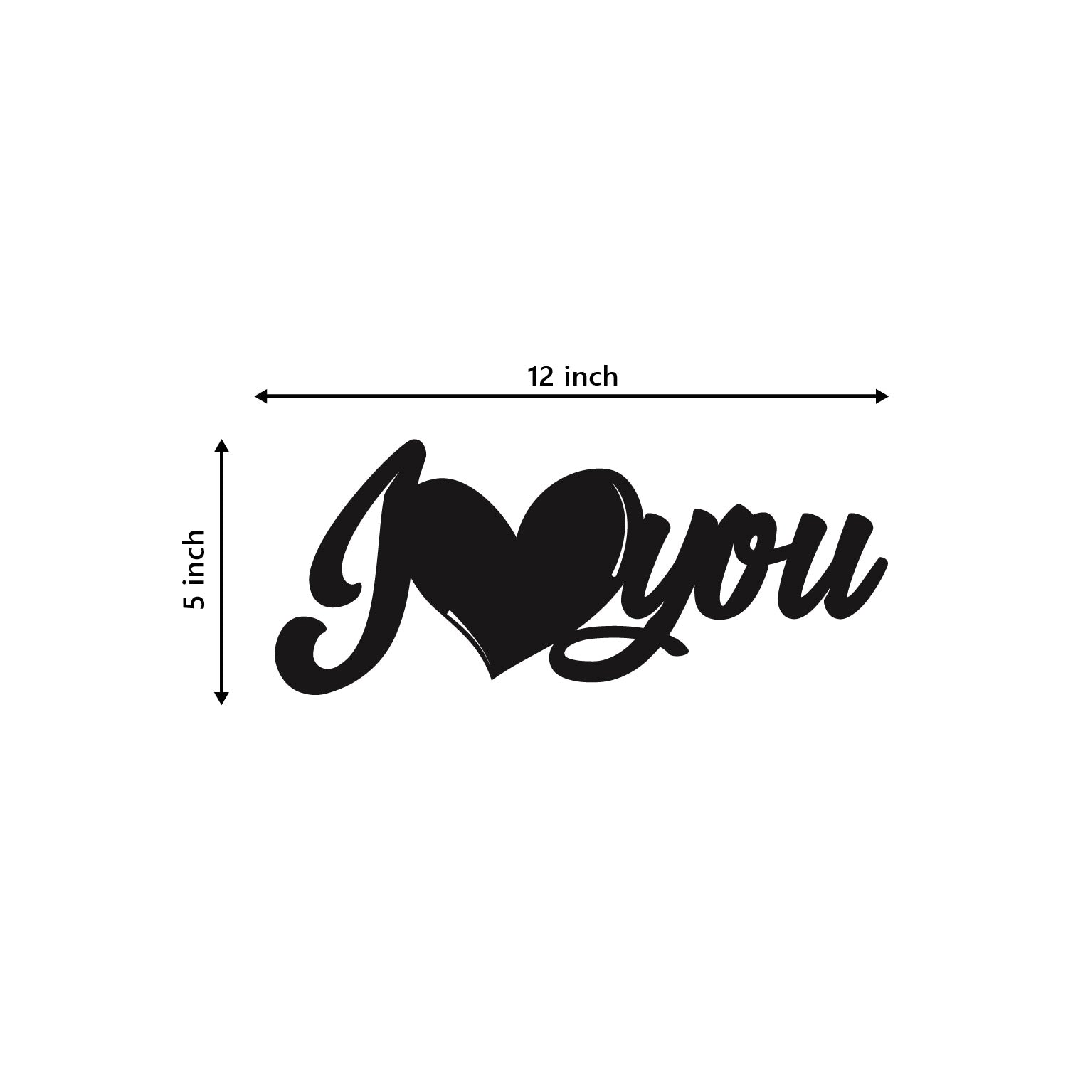 I Love You Black Engineered Wood Wall Art Cutout, Ready To Hang Home Decor Kafalo