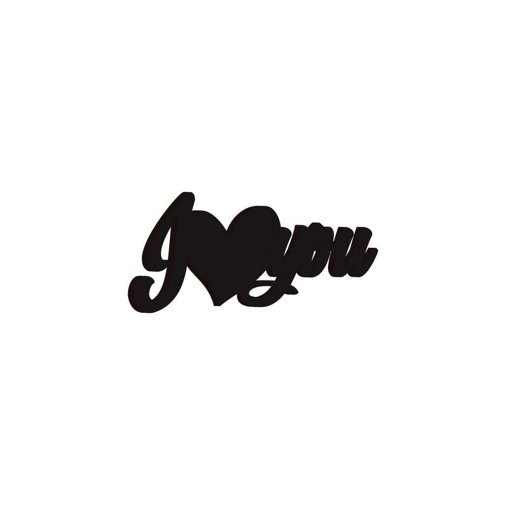 I Love You Black Engineered Wood Wall Art Cutout, Ready To Hang Home Decor Kafalo