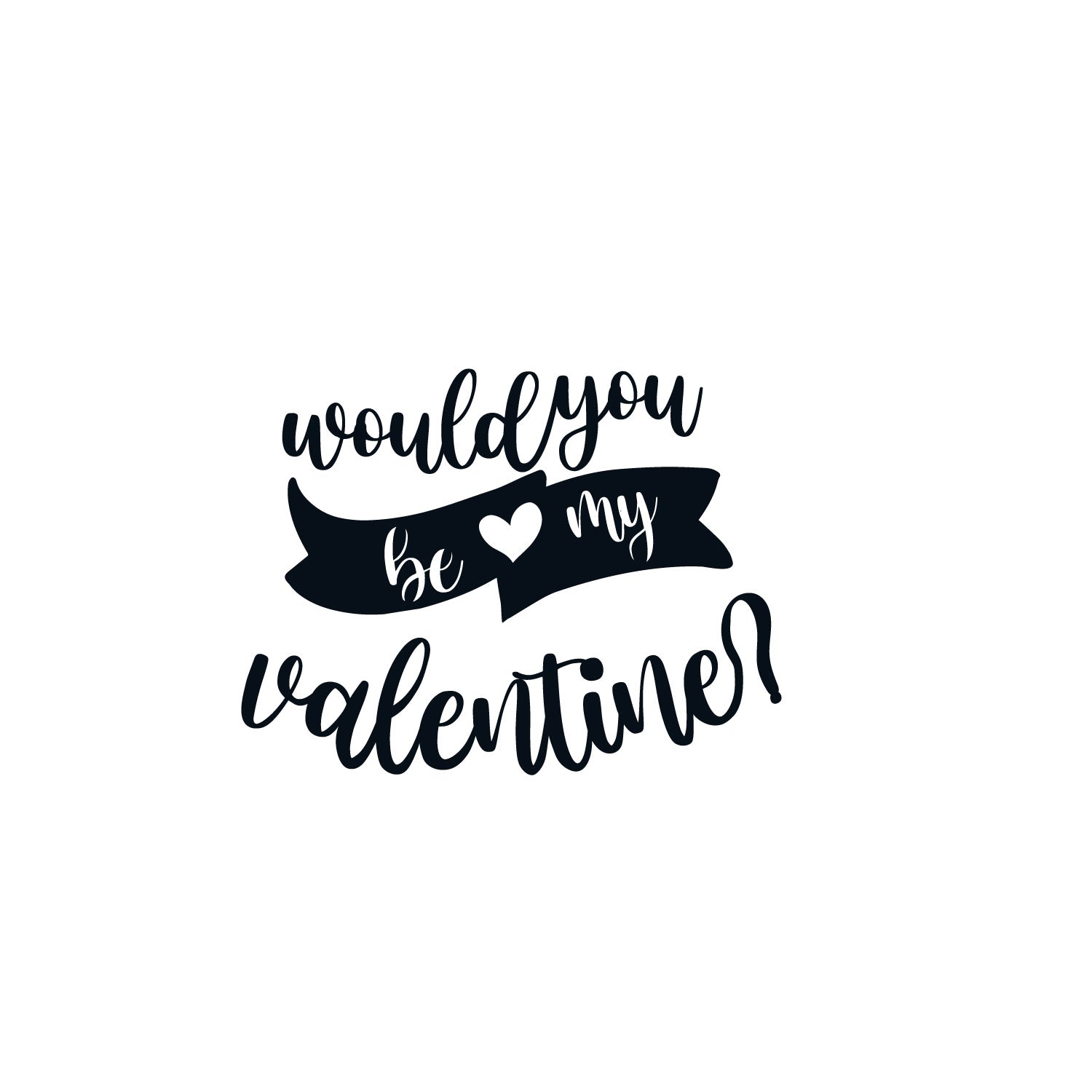 "Would You Be My Valentine" Black Engineered Wood Wall Art Cutout, Ready to Hang Home Decor Kafalo
