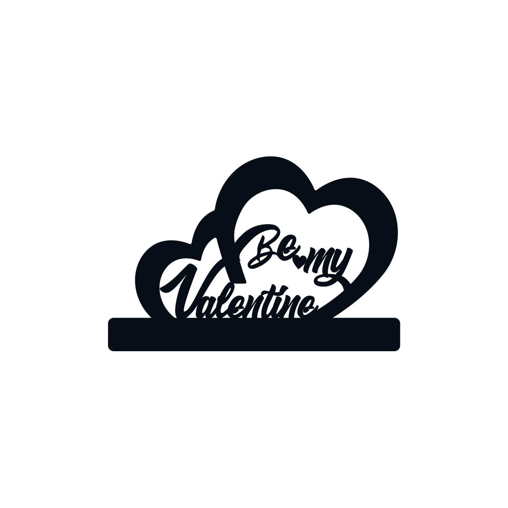 "Be My Valentine" Black Engineered Wood Wall Art Cutout, Ready to Hang Home Decor Kafalo