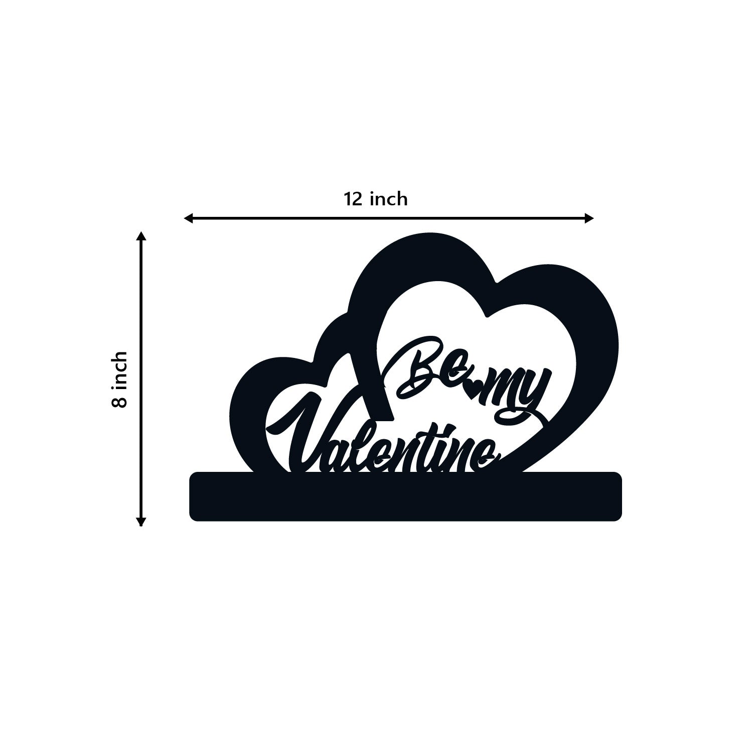 "Be My Valentine" Black Engineered Wood Wall Art Cutout, Ready to Hang Home Decor Kafalo